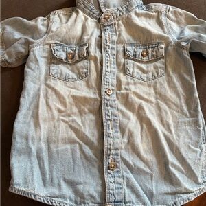 Light Blue Denim Button-Up Shirt